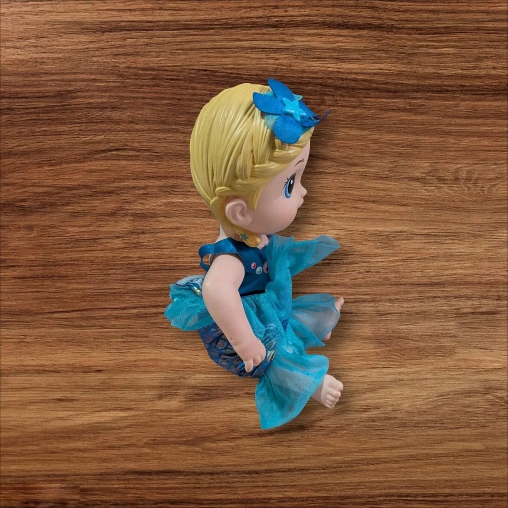 Baby Alive Shimmer n Splash Mermaid Doll Blonde Hair Blue Eyes with Diapers 12in